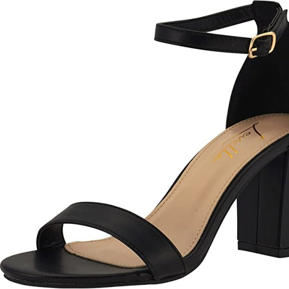 Open Toe Ankle Strap Chunky Block Heel Sandals